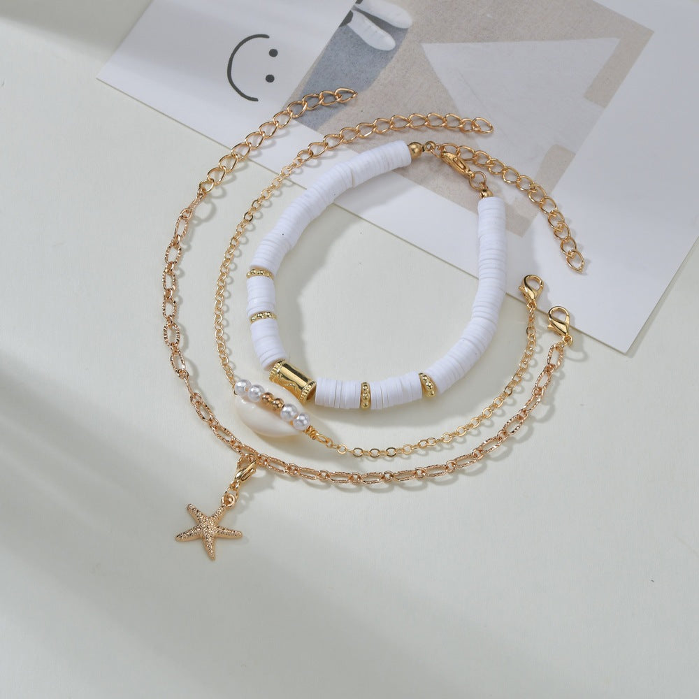 Wholesale of Soft Ceramic Pieces and Shell Woven Bracelet Sets